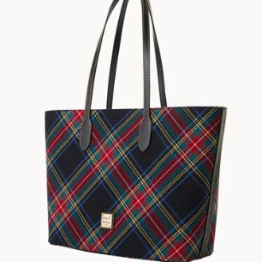 Dooney & Bourke Plaid Tote - Red, Blue, Yellow